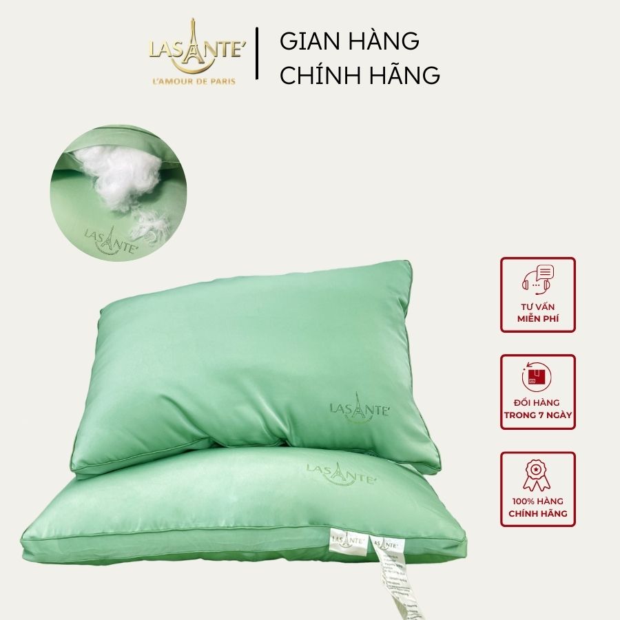Ruột gối nằm Lasante' Green Pearl phong cách Pháp gòn lông vũ màu xanh kích thước 50x70 cm/ 45x65cm