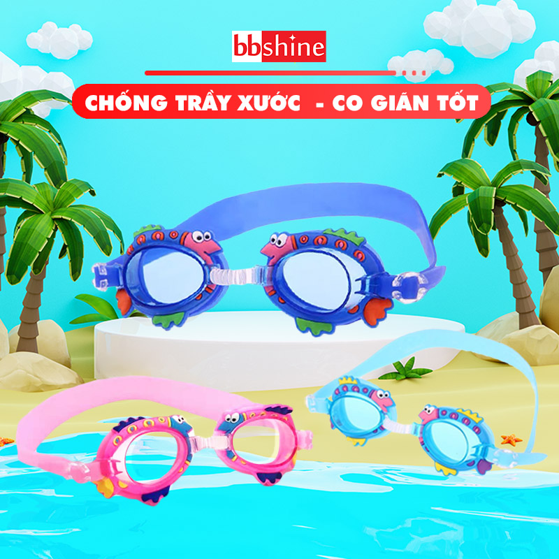 Kính bơi cho bé, Kính bơi trẻ em 4-10 tuổi hình thú vui nhộn không thấm nước BBShine – KB001