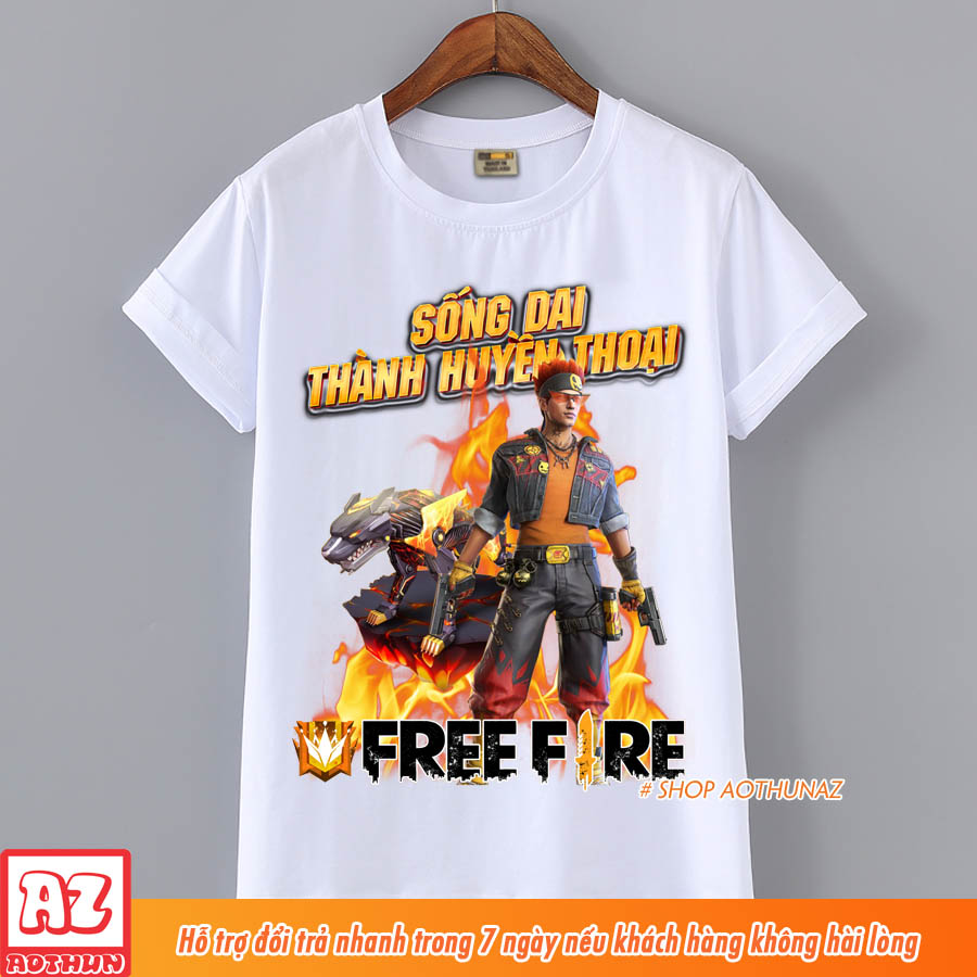 Áo thun Game Free Fire in hình Alvaro và Báo Hủy Diệt ( có size trẻ em ) M2615