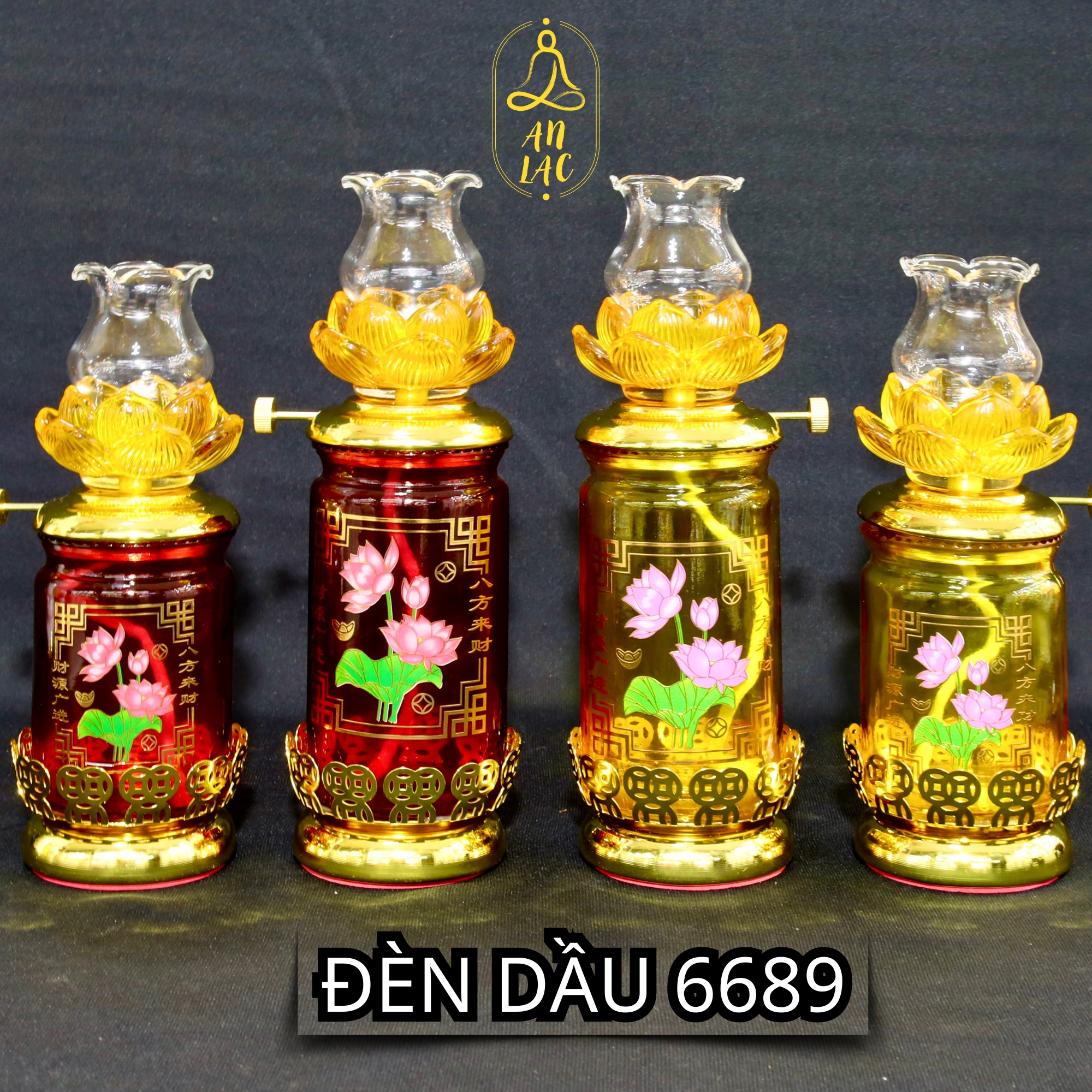 Đèn dầu thủy tinh 6689 5n và dầu thắp cát tường mã lai