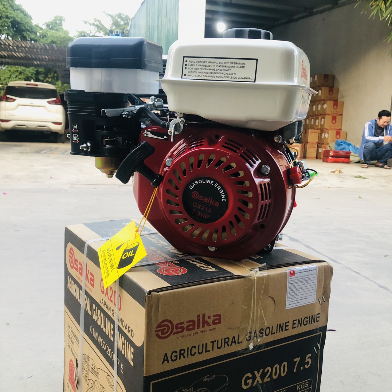 Động cơ máy xăng Saika gx200 7.5hp  chế tạo máy bơm nước, máy phát điện, máy cày máy nổ
