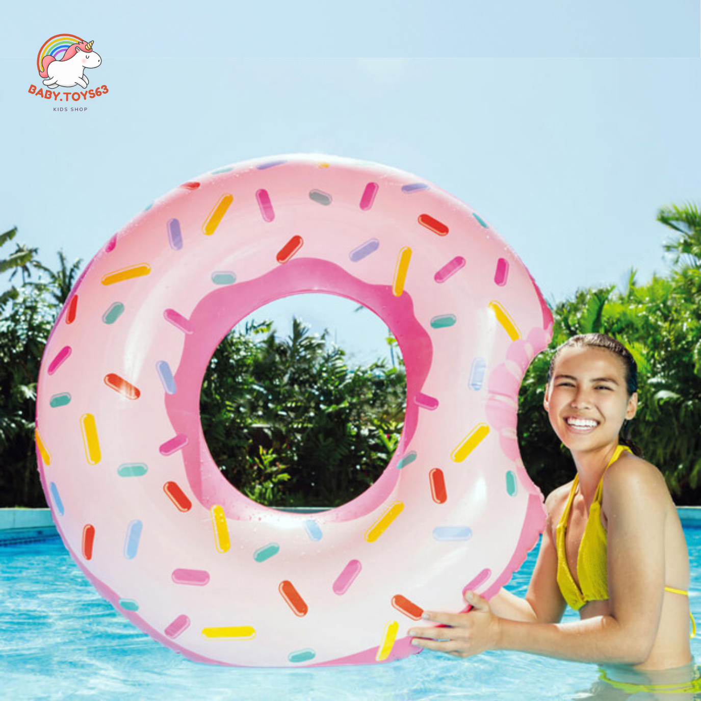 Phao bơi Donut khổng lồ mẫu mới in tex 56265
