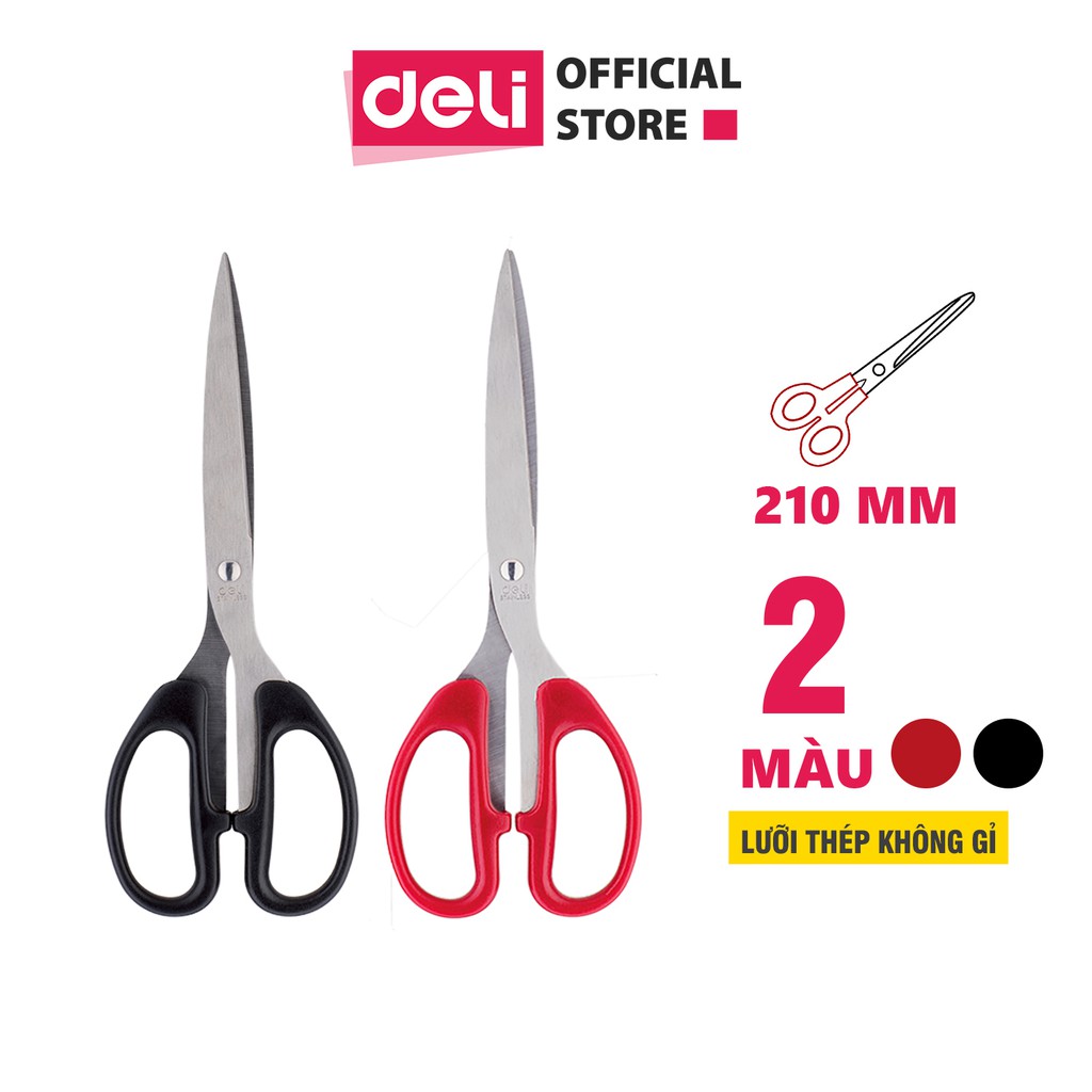Kéo 210mm deli, đen/đỏ - 1 chiếc - e6010