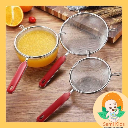 Rây lọc cháo cho bé ăn dặm, dụng cụ inox lọc bột, thịt, cá, rau, thức ăn SAMI KIDS