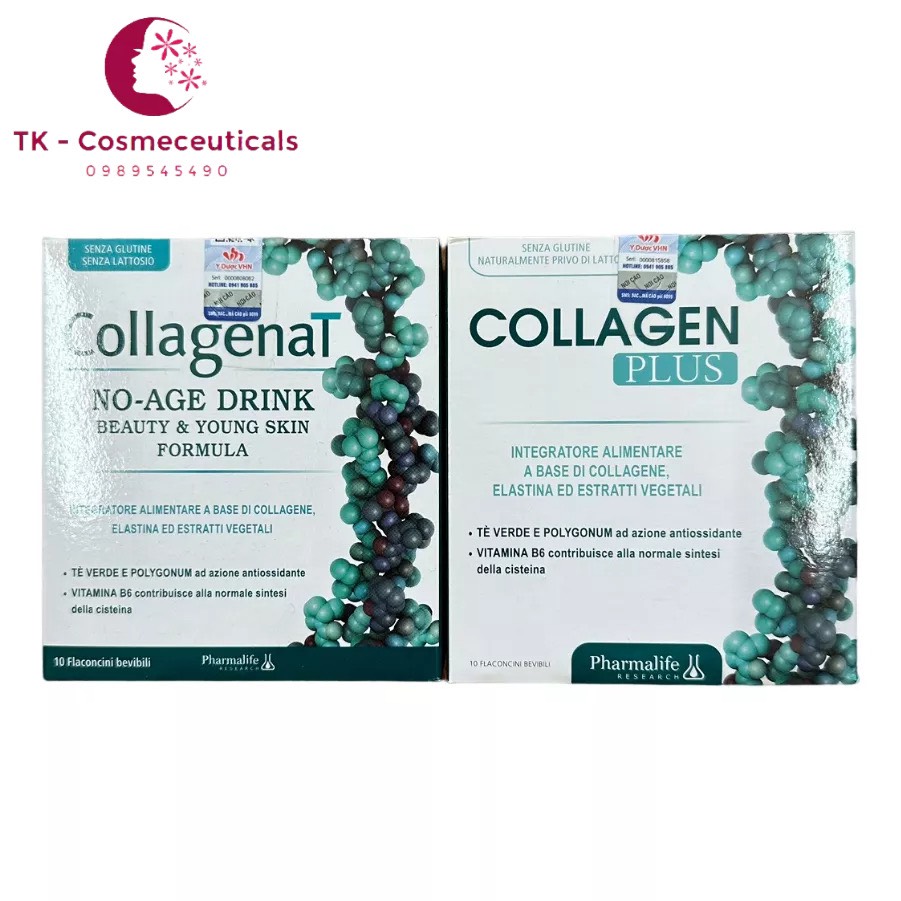 Nước uống trắng da collagen collagenat / collagen plus thuỷ phân giúp ngăn ngừa lão hóa làm sáng da - hộp 10 ống