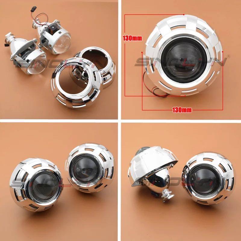 2 cái Chụp mạ xi crom  cho đèn bi cầu xenon (không có Angel Eyes)