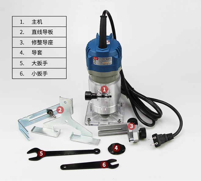 Máy phay gỗ dongcheng dmp04-6 530w 30000r/phút bao gồm các phụ kiện máy