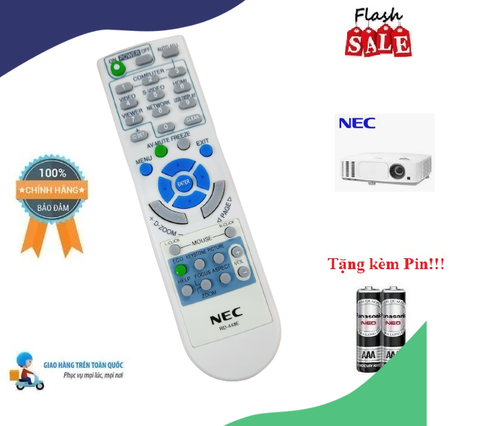 Remote Điều khiển máy chiếu Nec- Hàng chính hãng Nec theo máy mới 100% Tặng kèm Pin