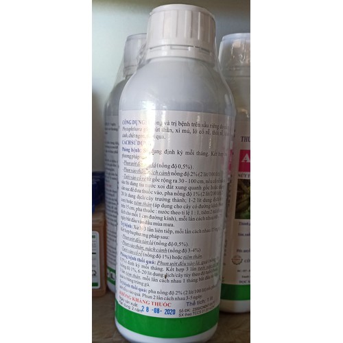 T huốc trừ nấm agrifos 400 trên cây sầu riêng 1000ml- agrifos400- công ty dona-techno - mh420 1000ml