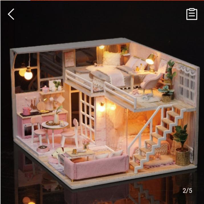 Mô hình nhà gỗ diy gia đình ấm áp