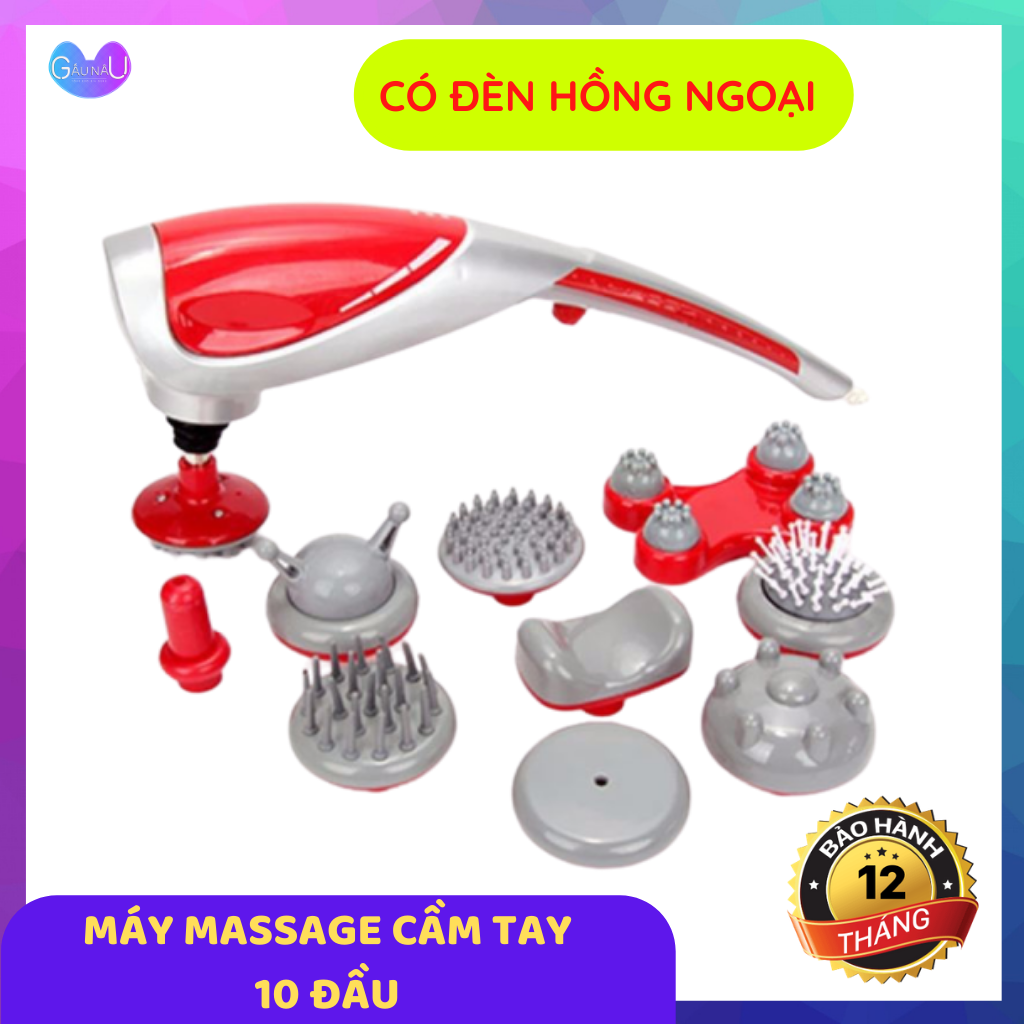 Máy massage cầm tay 7 đầu Nhật Bản,ko bằng,Máy massage 10 đầu King Massager tiện dụng và thông minh,mát xa toàn thân giúp lưu thông tuần hoàn máu giảm đau nhức hiệu quả nhanh tróng(BH 1 NĂM)