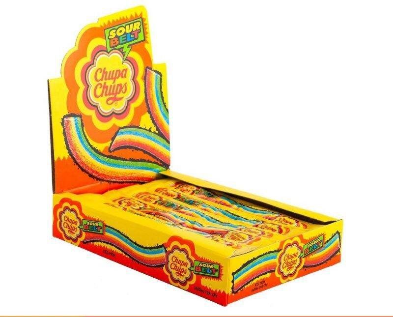 Kẹo Dẻo Chupa Chups Cầu Vồng Sour Belt (Hộp 60 thanh)