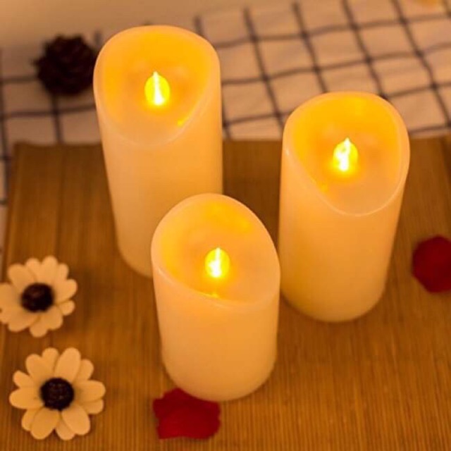 Nến điện tử độc đáo vỏ sáp ce05 - nến điện tử cao cấp cao 5,3cm x15cm