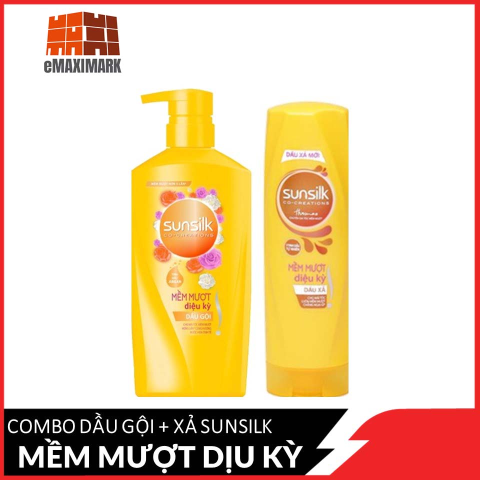 [HCM ship 2h] COMBO Sunsilk Mềm mượt diệu kỳ (Vàng) Gội 650g và Xả 320g