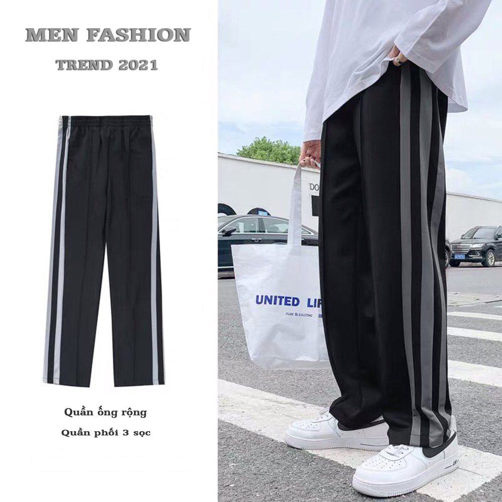 Quần Culottes Ống Rộng Nam Phối 3 Sọc  Viền Kiểu Dáng Năng Động Thời Trang 4HER JOGGER NAM 9000079