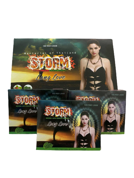 Bộ 3 Hộp (30chiec)) Bao cao su Storm Gân Gai -Kéo Dài Thái Lan