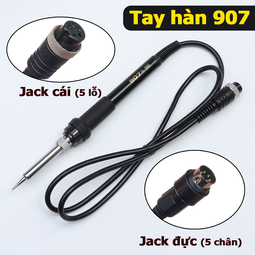 Tay hàn 907 thay thế dùng cho trạm hàn Hakko 936 Jack đực Jack cái