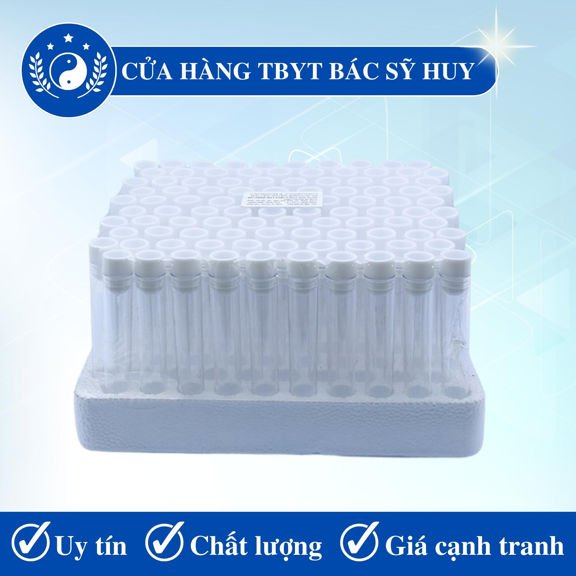 [HCM]Ống Nghiệm Trắng Trong Nhựa PS Có Nắp 2 Tầng Không Nhãn 5ml HTM Hộp 100 Cái (Cửa hàng bác sỹ Huy)