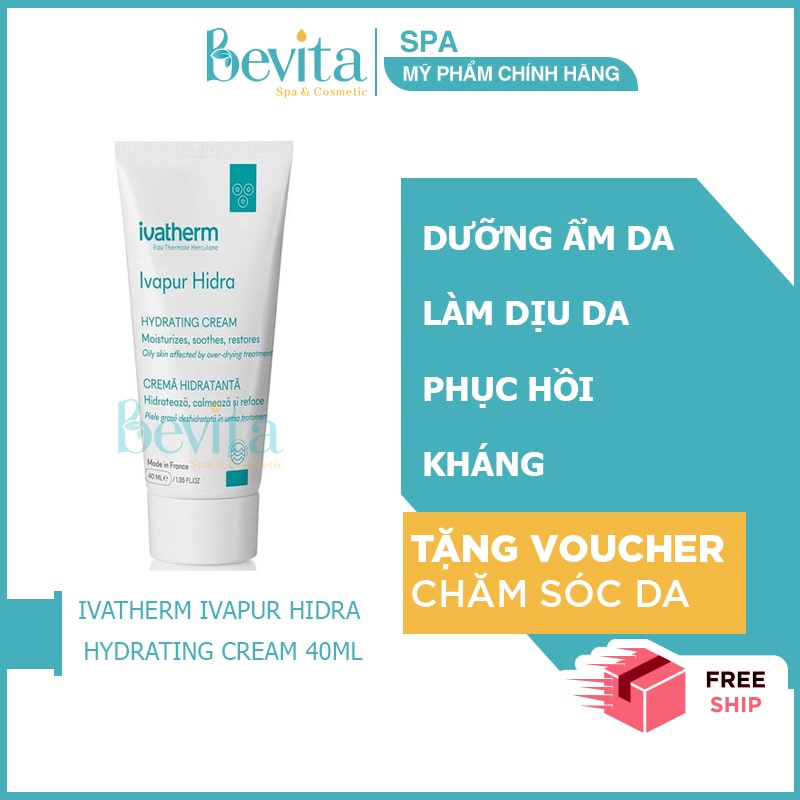 Kem dưỡng cấp nước da dầu, nhạy cảm, da mụn Ivatherm Ivapur Hidra Hydrating Cream 40ml - Bevita