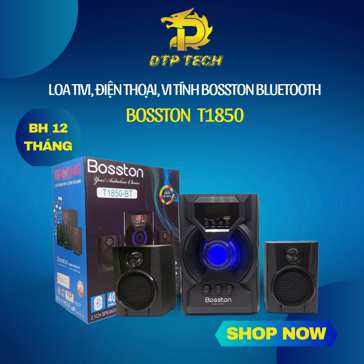 Loa tivi, điện thoại, vi tính bosston bluetooth 2.1 t1850-bt nghe nhạc, chơi game, xem phim âm thanh cực đỉnh