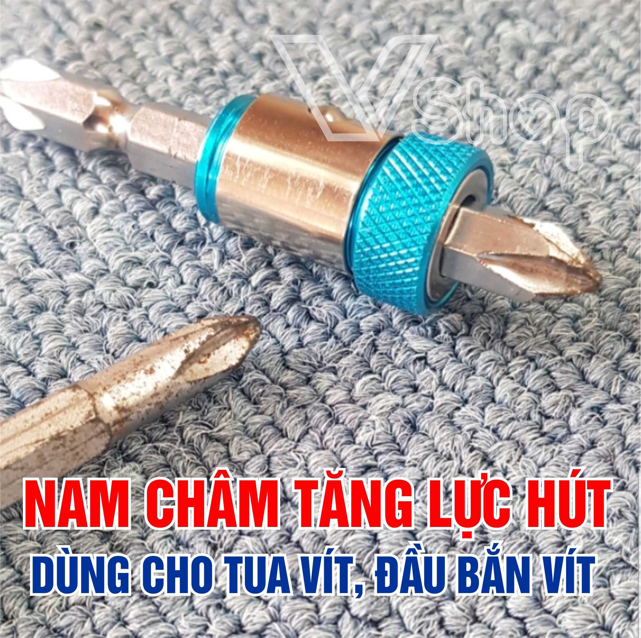 Nam châm tăng cường, tăng lực hút cho tua vít, đầu, mũi bắn vít
