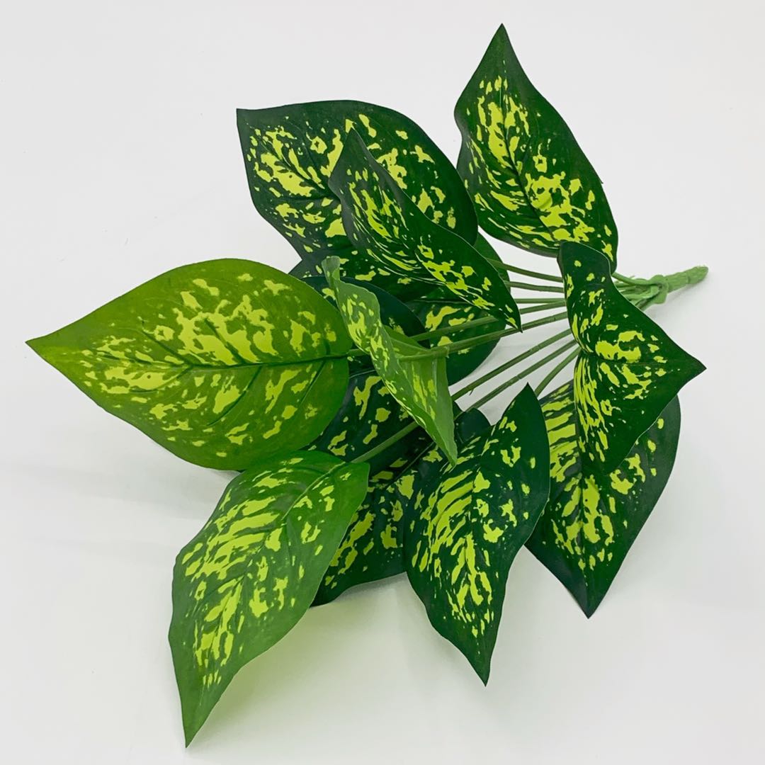 Cây cỏ nhân tạo, cây trang trí vườn tường Vạn thiên thanh 43cm 12 lá VNG-M06