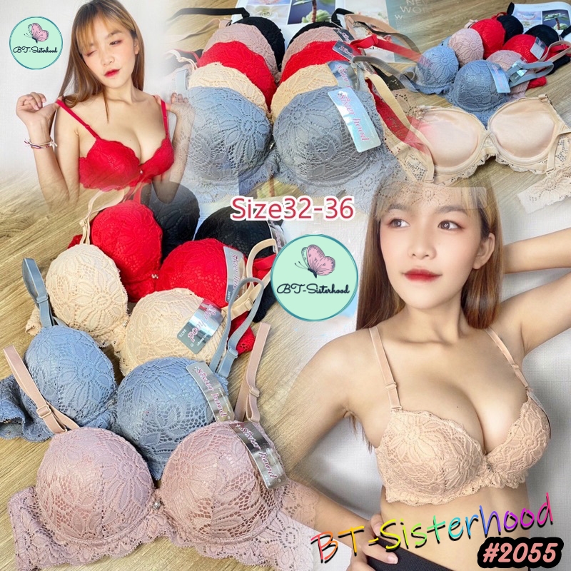 Áo ngực nữ Thái Lan Sister hood 2055 mút đệm 3.5 cm nâng đẩy có size 32, áo lót ren siêu gợi cảm, LAVENUSA, LOT STORE