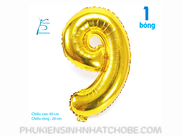 Bong bóng số 0-9 màu vàng nhũ 40*35 cm trang trí tiệc sinh nhật cưới hỏi/  Number Balloons from 0-9.