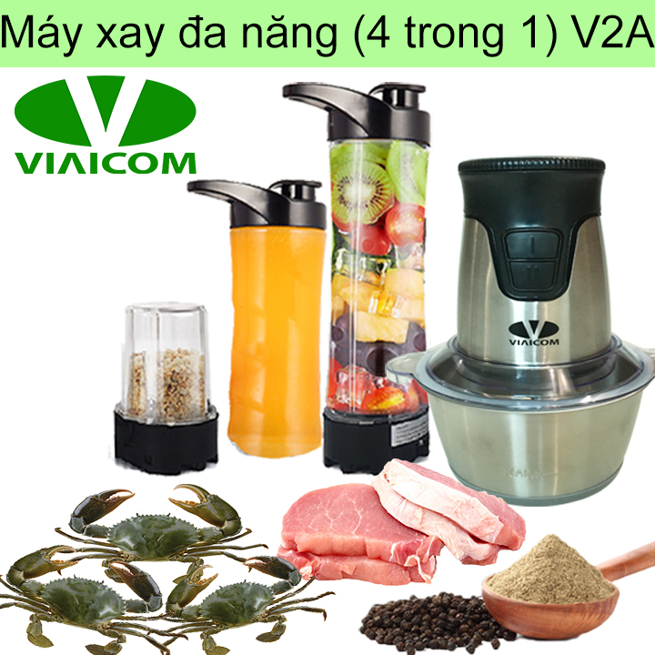 Máy xay đa năng gia đình 4 trong 1 viaicom v2a – cối inox