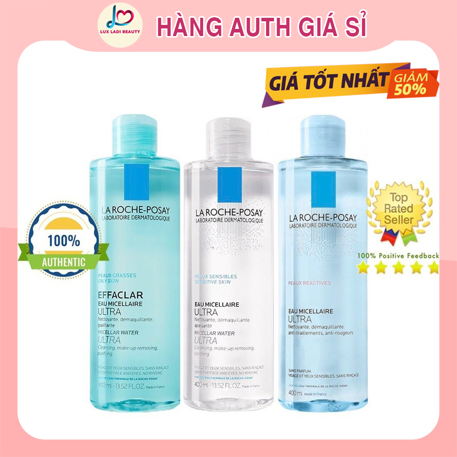 Nước tẩy trang la roche-posay eau micellaire ultra 400ml cho da dầu, khô, nhạy cảm