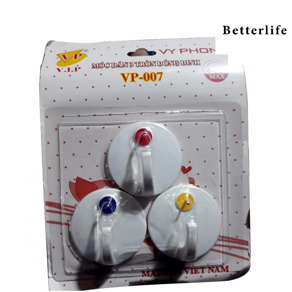 Bộ ba móc treo dán tường cực kỳ chắc chắn ( Có đinh đóng ) - BetterLife