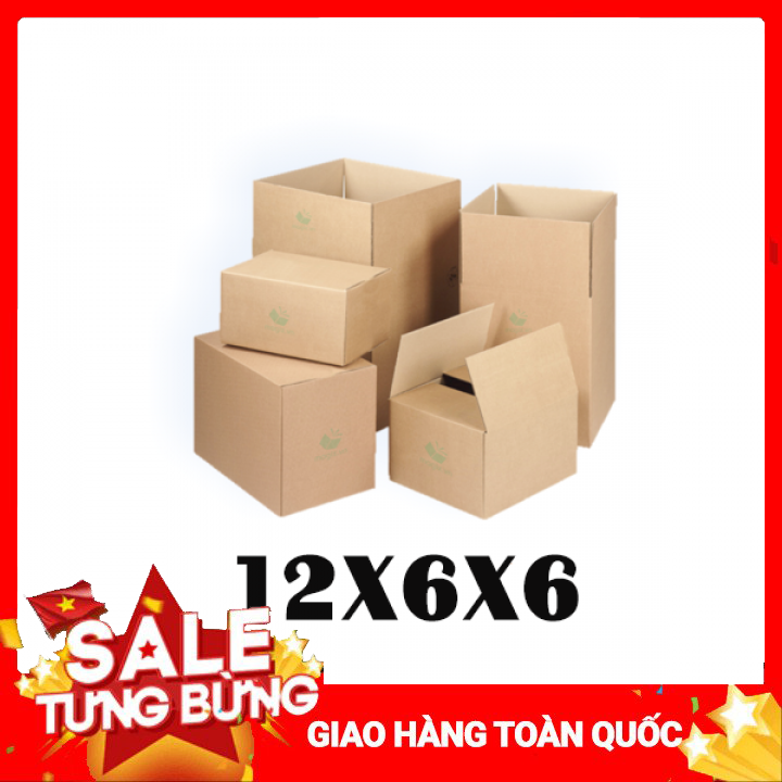 12x6x6 hộp carton 12x6x6 chất liệu cứng cáp chắc chắn gói hàng chuẩn