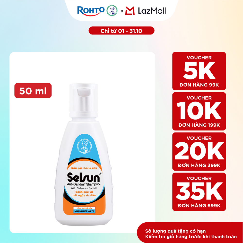 Dầu gội Selsun chống gàu, sạch gàu & hết ngứa da đầu Selsun Anti-Dandruff Shampoo 50ml