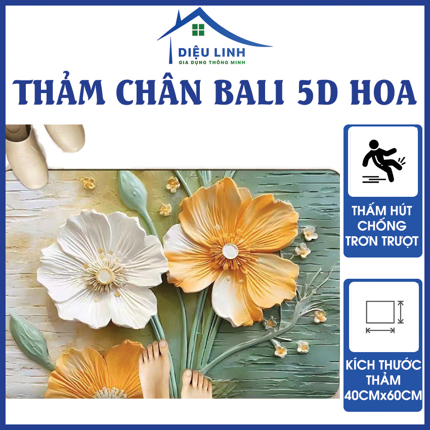Thảm lau chân bali dạng nỉ in họa tiết dạng 5d phong cách hội họa, thảm chùi chân - kích thước 40cm x 60cm dieulinhshop