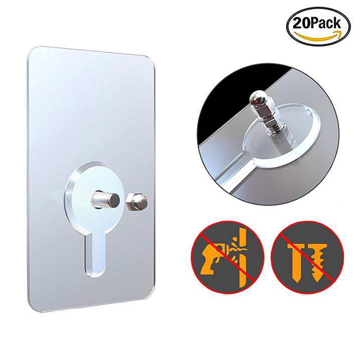 Combo 10 Đinh Vít dán tường siêu dính, Móc dính tường đa năng lắp đặt dán tường không cần khoan chịu tải 5kg - IUOVIT