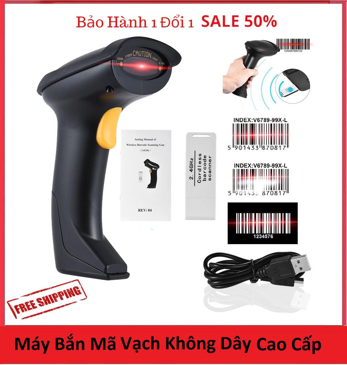 Máy Quét Mã Vạch  Đầu Đọc Mã Vạch  Súng Bắn Mã Vạch ... Wireless 2.4G Chất Lượng Cao - Bảo Hành 12 Tháng