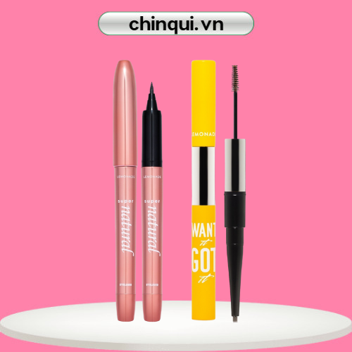 Combo Lemonade Bút Kẻ Mắt + Chì Kẻ Mày 2 Đầu 2 Món SuperNatural Eyeliner 1g + Dual Eyebrow #Dark Brown 2.75g