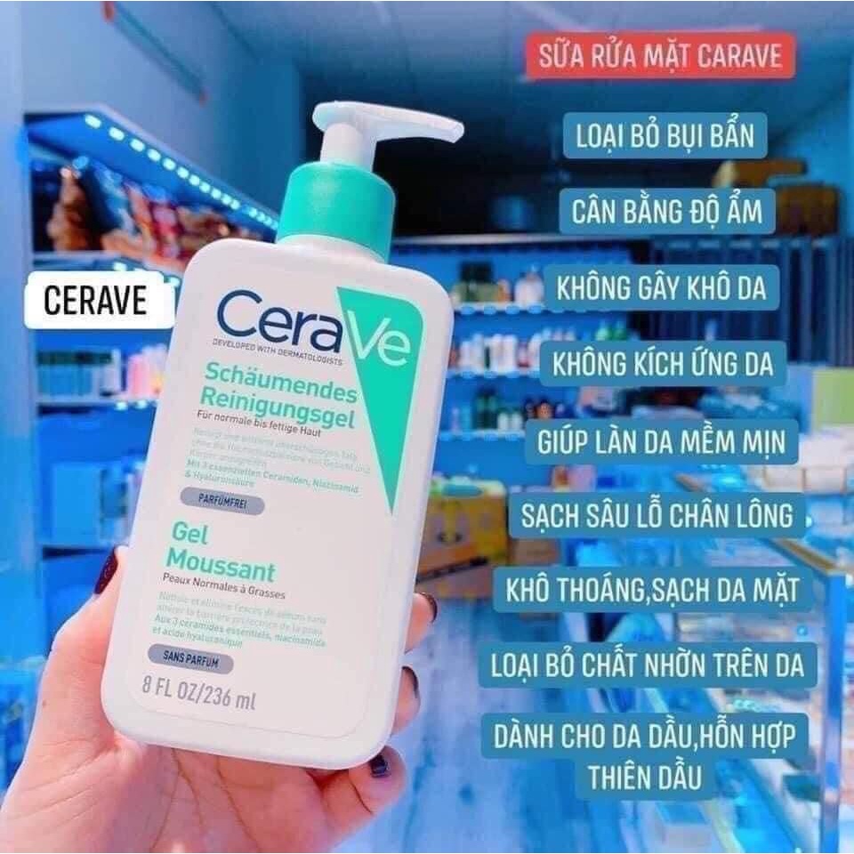 Sữa rửa mặt da dầu Cerave Foaming Facial Cleanser 236ml