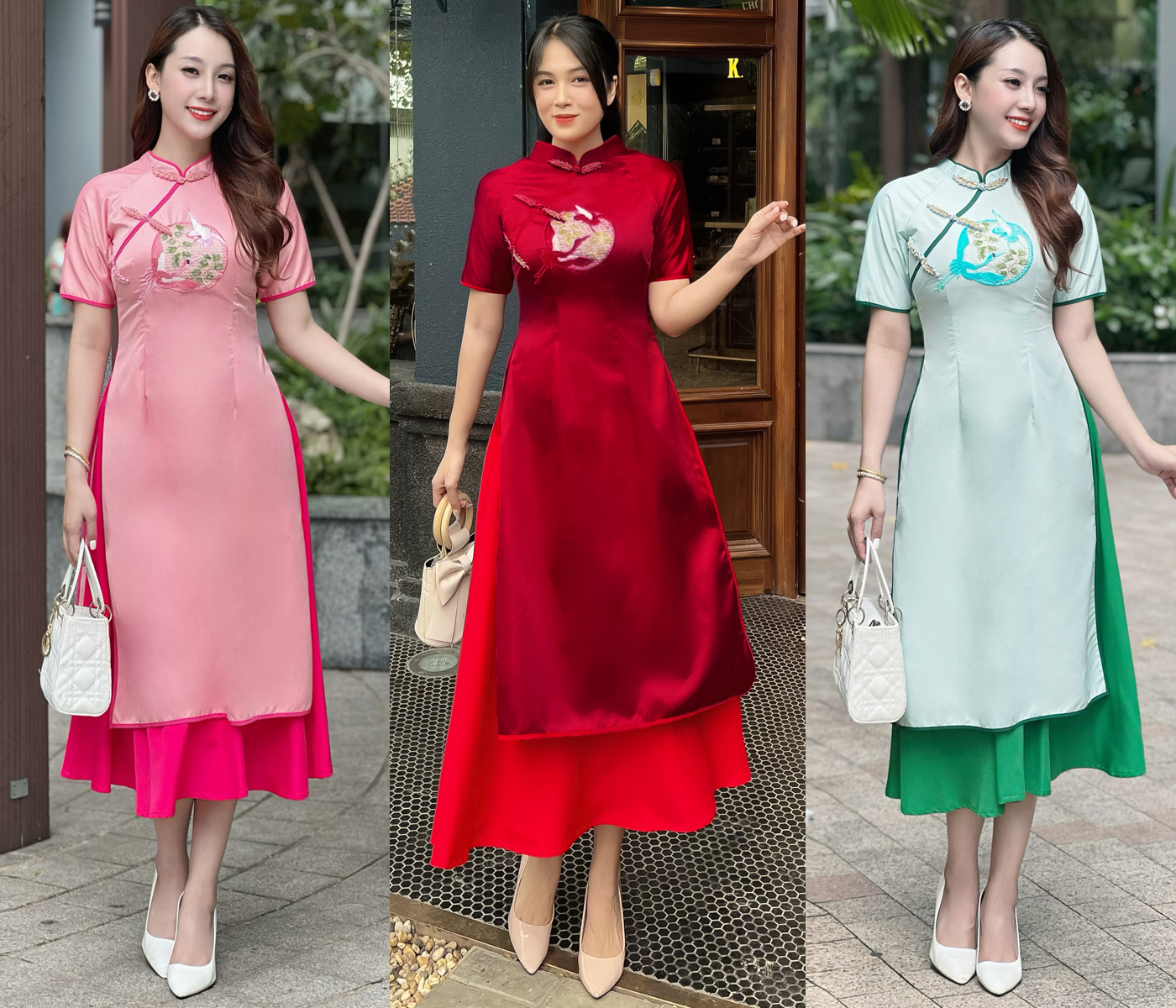 Áo dài cách tân xinh lung linh AD033 Lady Fashion Khánh Linh Style