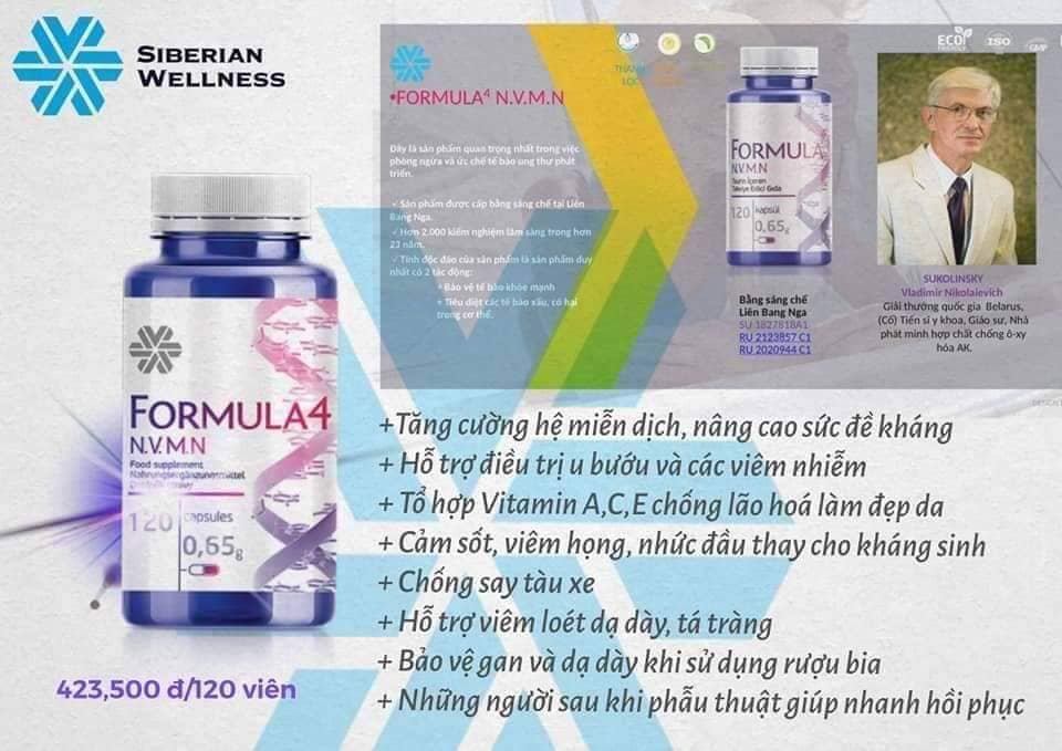 [HCM][HÀNG CHÍNH PHẨM] Thực phẩm bảo vệ sức khỏe Formula 4 N.V.M.N - bổ sung các vitamin A E và C hỗ trợ tăng cường sức đề kháng ...