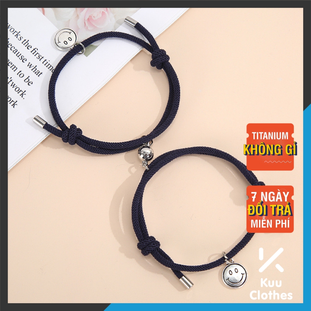 Vòng Tay Nam Đôi Smile Kuu Clothes Hai Lớp Vải - Lắc Tay Phong Cách Hàn Quốc, Nghệ Sĩ Vải Cao Cấp