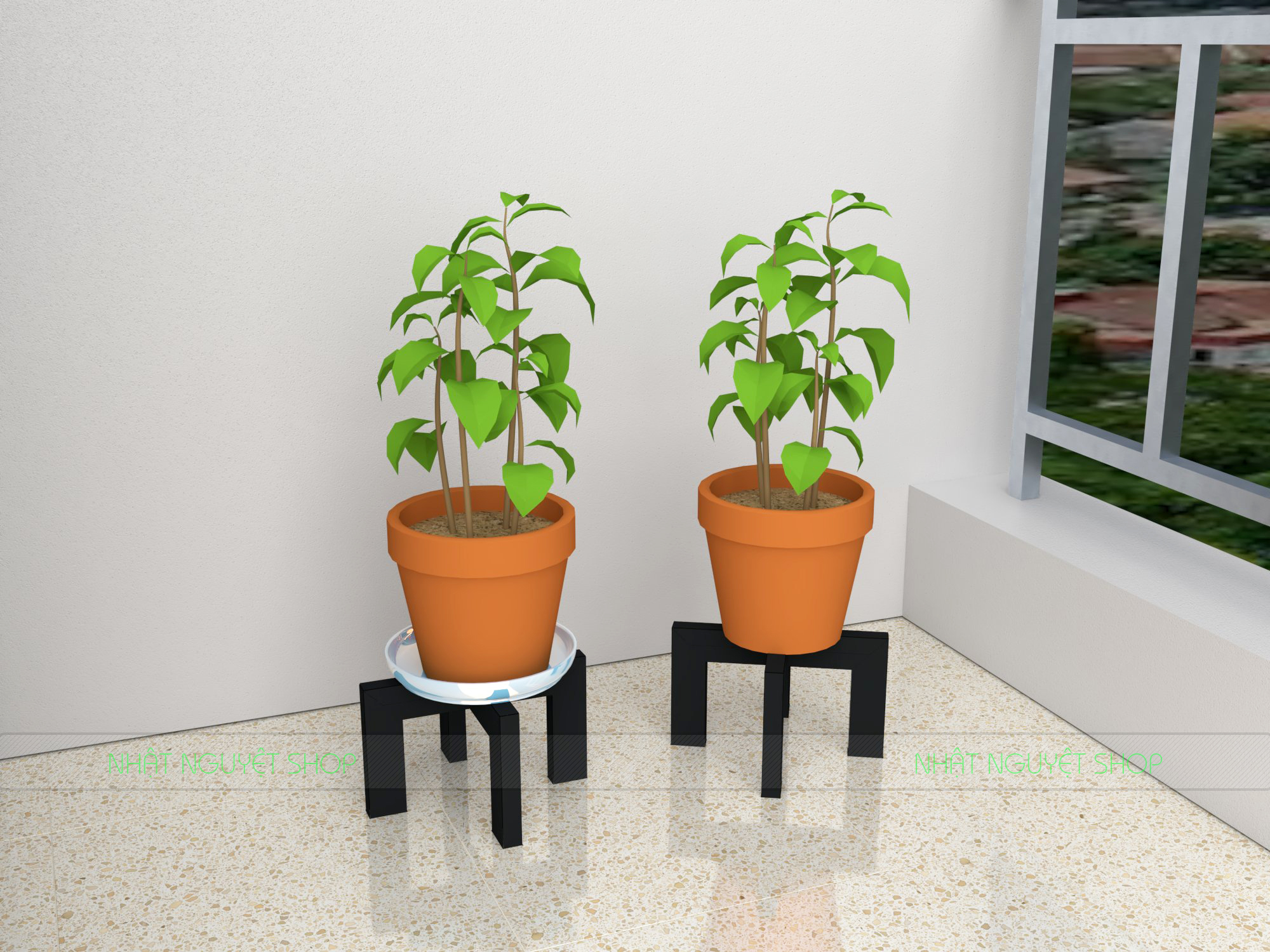 Kệ giá để chậu hoa, đôn để chậu hoa thép carbon để bàn hoặc để góc nhà xinh - kệ sắt w