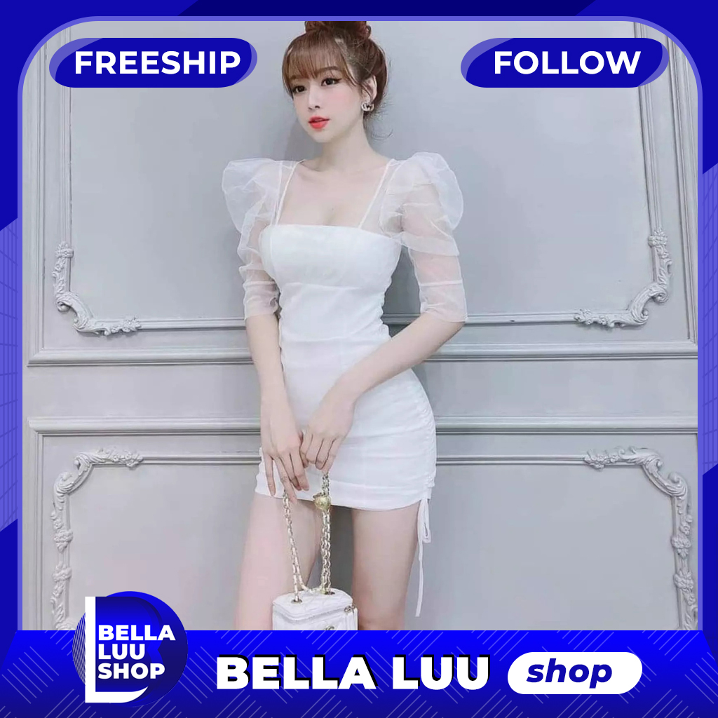 Đầm nữ dễ thương body phối lưới thời trang Bella Luu Shop