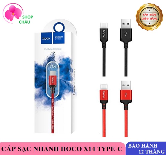 Cáp sạc nhanh android hoco x14 cho cổng typec dài 1m/2m i cáp sạc dây dù