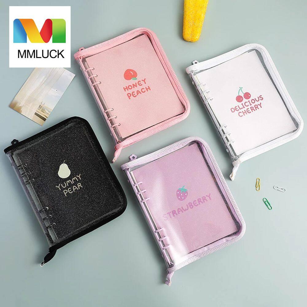 MMLUCK Nhật Ký Văn Phòng Phẩm Album Ảnh Bìa Sách Thu Thập Thẻ Ảnh A5/A6 Tự Làm Dụng Cụ Sắp Xếp Sổ Tay Khóa Kéo