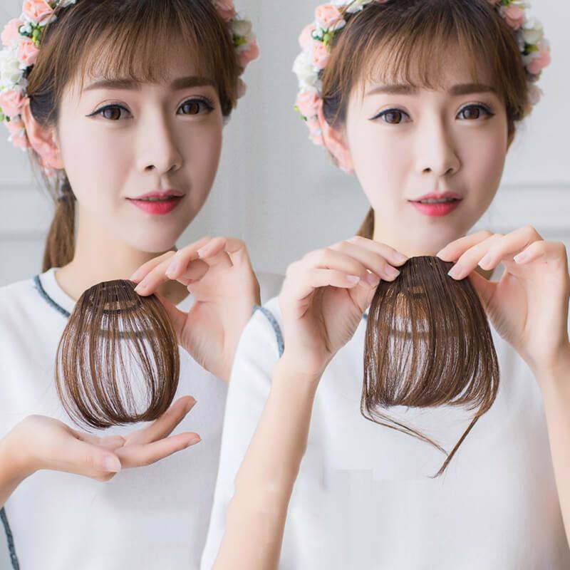 (SALE TẾT) TÓC GIẢ MÁI THƯA CÓ MAI 2 BÊN-MÀU ĐEN TỰ NHIÊN