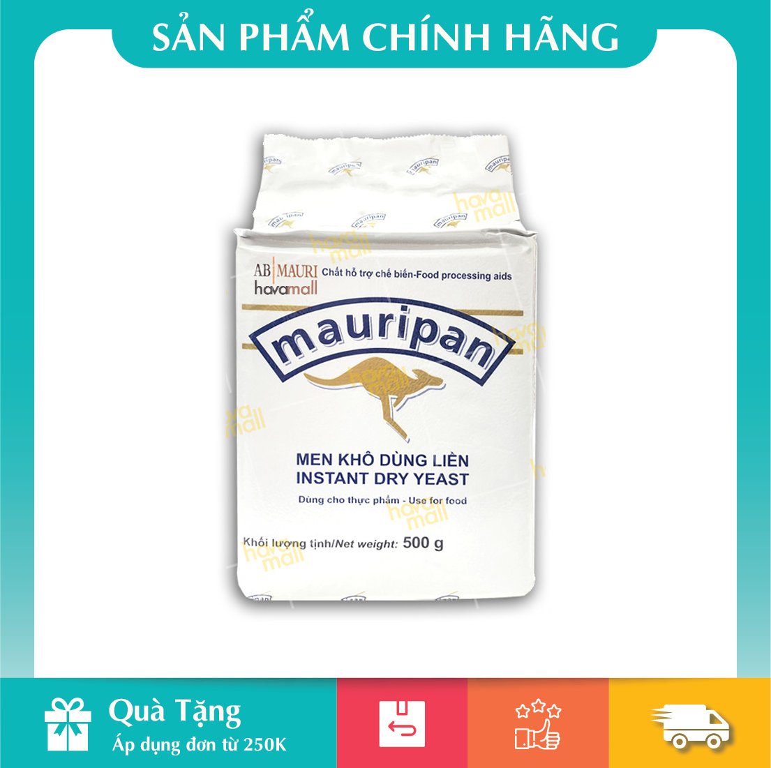[HCM]Men Khô Mauripan Không Cần Kích Hoạt Nhãn Vàng - Instant Dry Yeast 500g