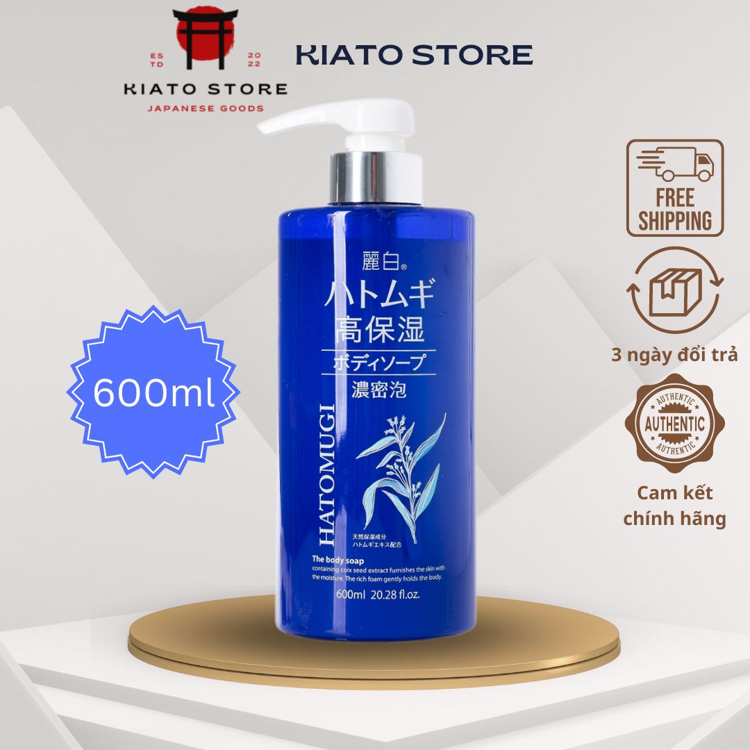 Sữa tắm dưỡng ẩm, trắng da hatomugi hạt ý dĩ 600ml chính hãng nhật bản