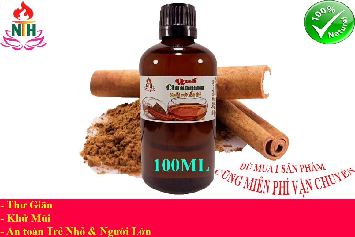  Tinh dầu quế nguyên chất 100ml thơm phòngphòng bệnh khử khuẩn.Tinh dầu khử mùi cho xe tủ quần áo phòng vệ sinh hiệu quả 