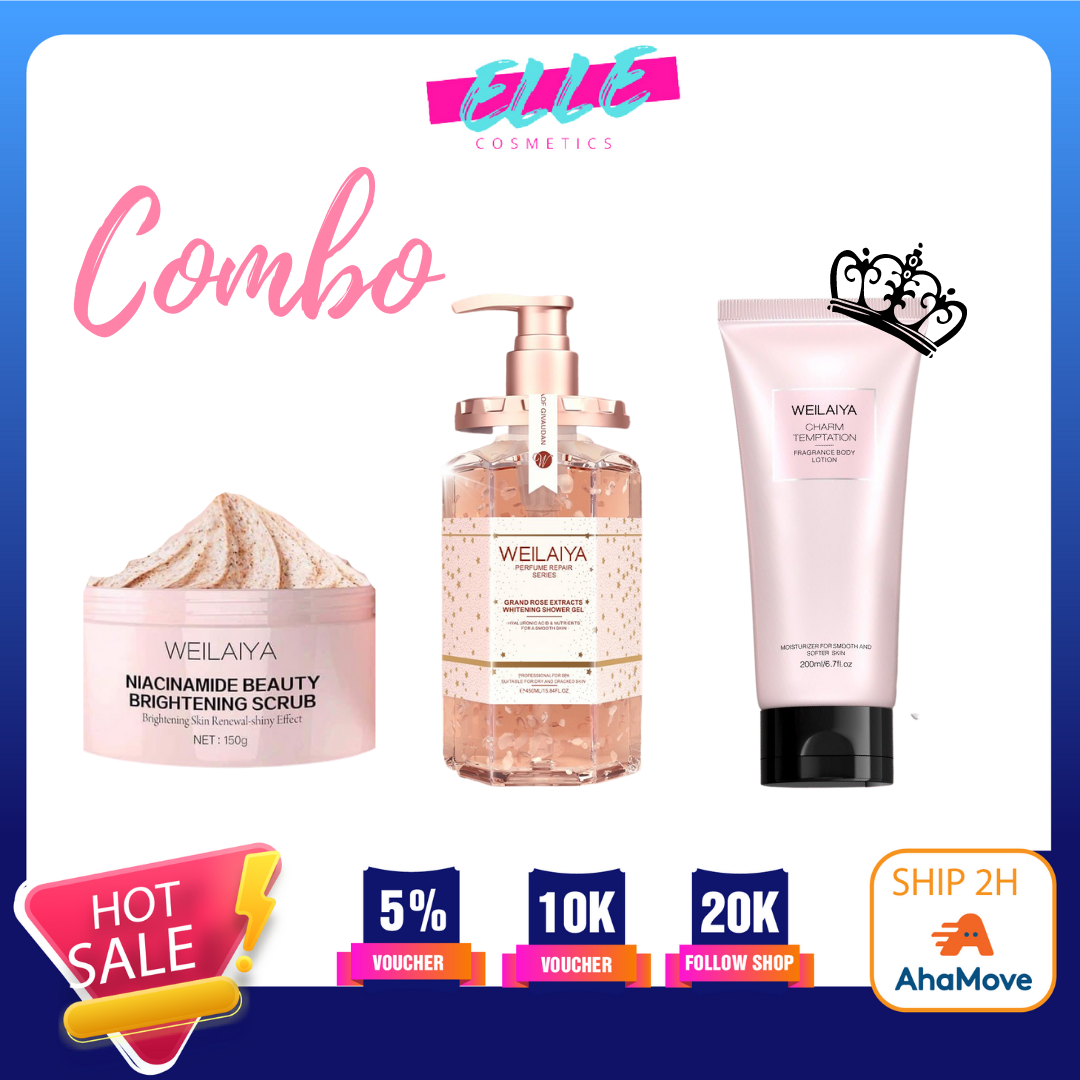 Sữa dưỡng thể trắng da Weilaiya dưỡng ẩm sáng da mềm mịn 200ml